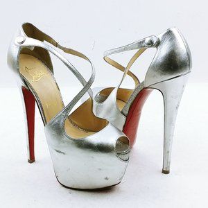 Christian Louboutin Women's Silver 6" Stiletto heels Size 7 (Posh67)
